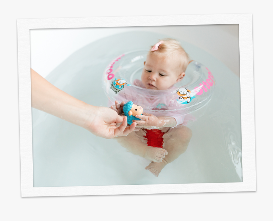 Baby In Otteroo Mini Baby Neck Float Pink Baby , Free Transparent