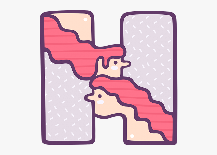 Unique Human Font Letter H, Transparent Clipart