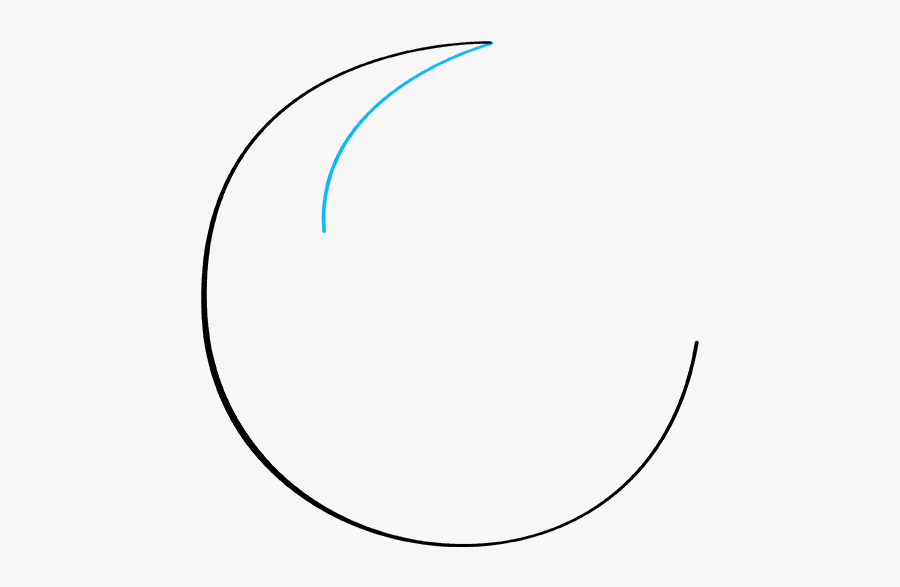 How To Draw Crescent Moon - Circle, Transparent Clipart