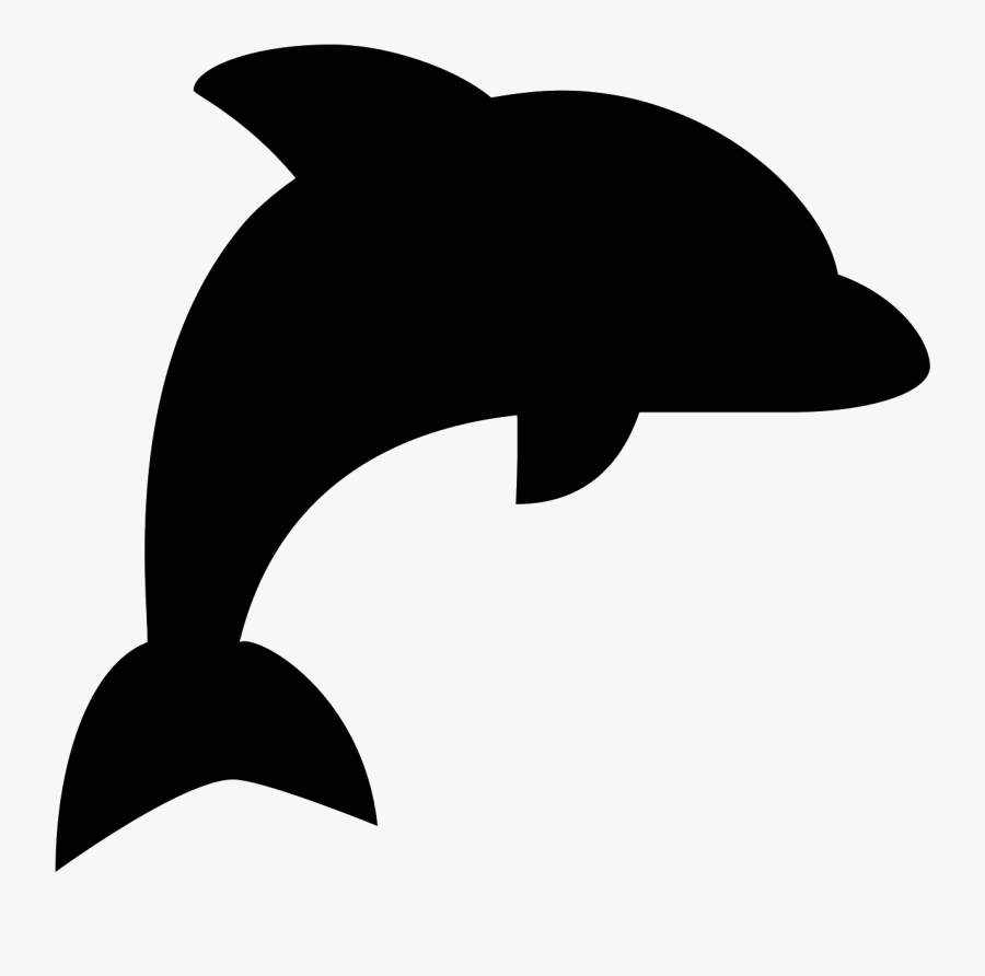 Fins Clipart Dolphin Fin - Black And White Dolphin Icon, Transparent Clipart
