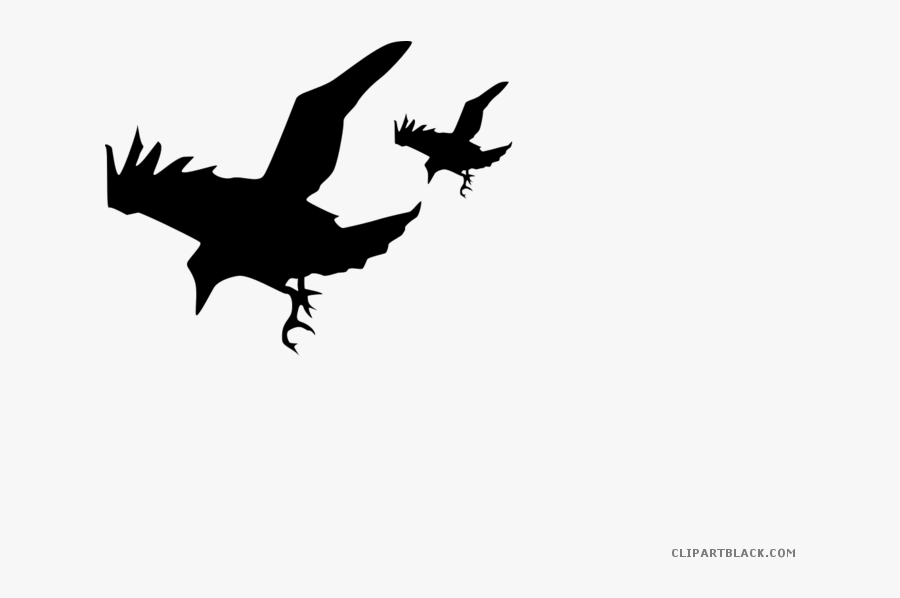 Crow Silhouette Animal Free Black White Clipart Images - Raven Silhouette, Transparent Clipart