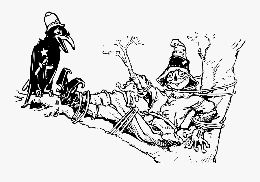 Crow Big Image Png - Scarecrow With Many Crows, Transparent Clipart