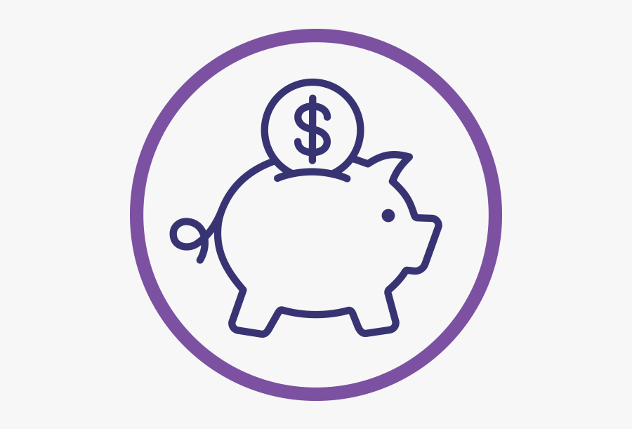 Money Pig Outline, Transparent Clipart