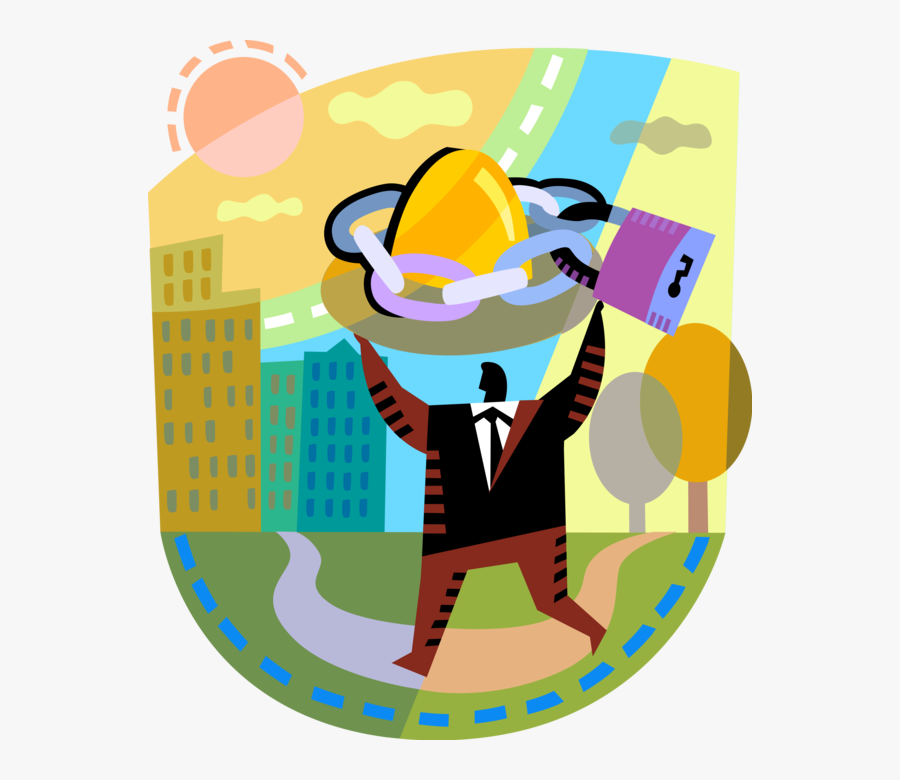 Vector Illustration Of Businessman Locks In Investment, Transparent Clipart