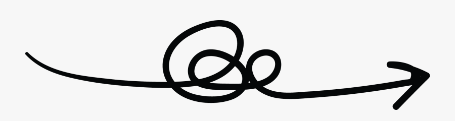 Right Arrow Twist Circle Long Tail Doodle - Circle, Transparent Clipart