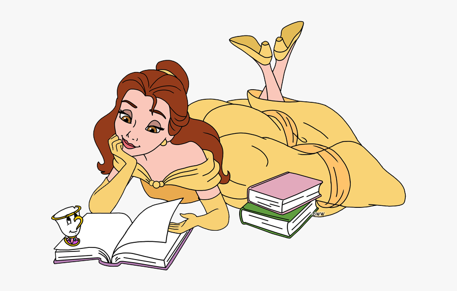 Belle Reading A Book Clipart, Transparent Clipart