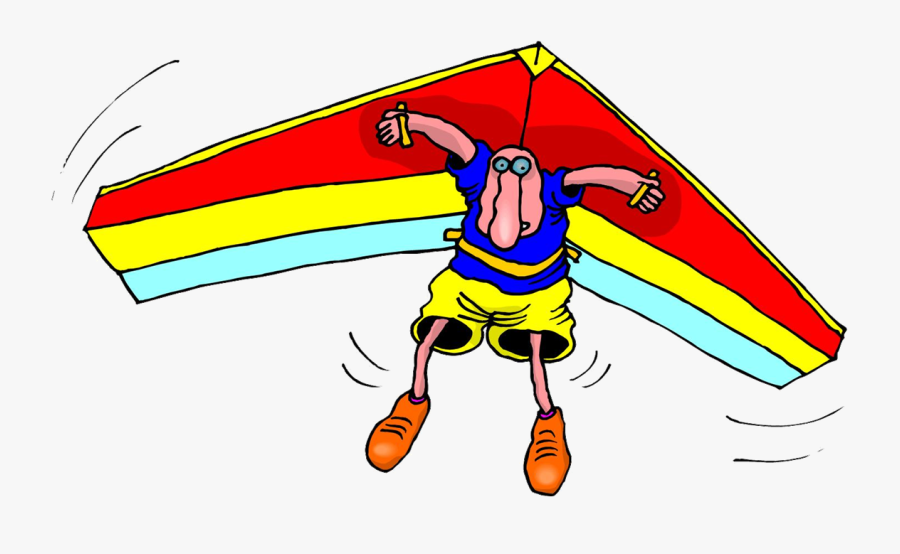 Man On Hang Glider - Clipart Of A Glider, Transparent Clipart
