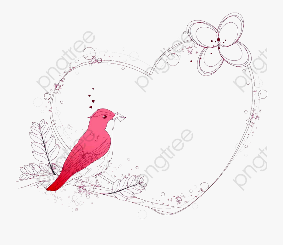 Little Red Bird Png - Vintage Bird Vector Png, Transparent Clipart