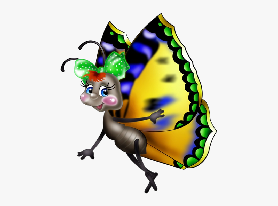 Funny Butterfly Cartoon Character, Transparent Clipart