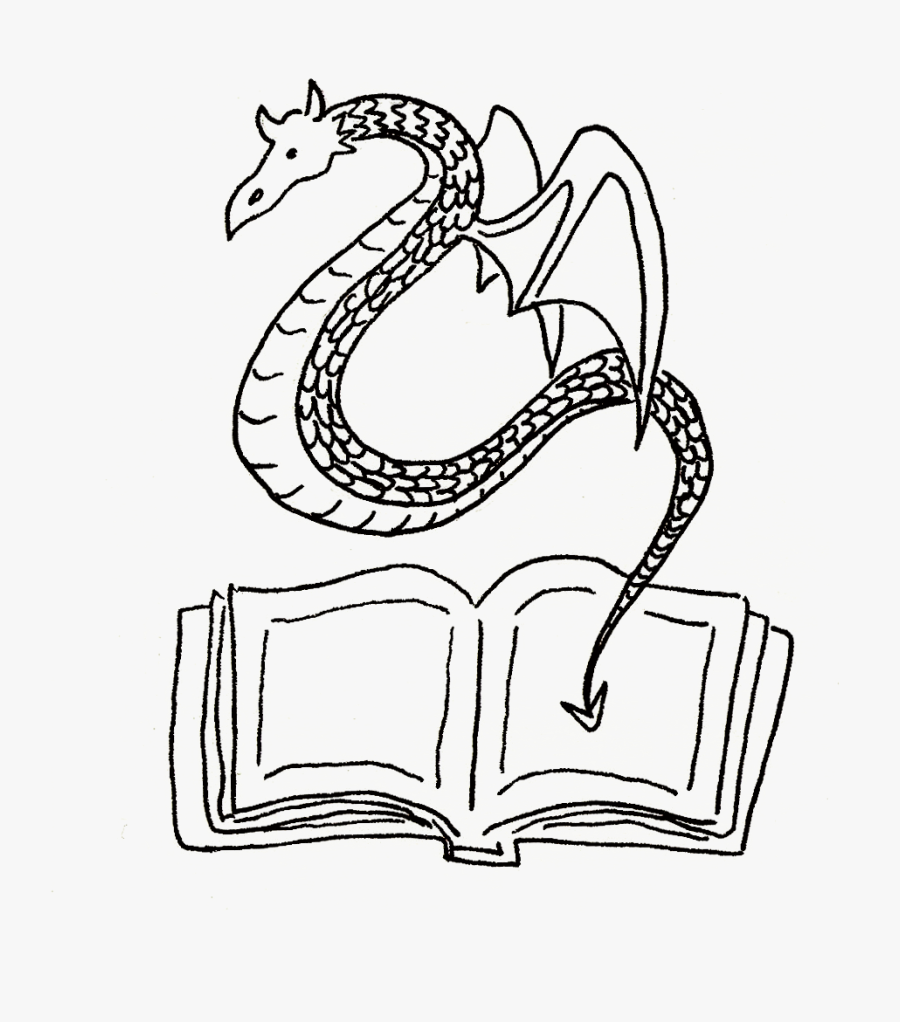 Transparent Sleeping Dragon Clipart - Line Art, Transparent Clipart