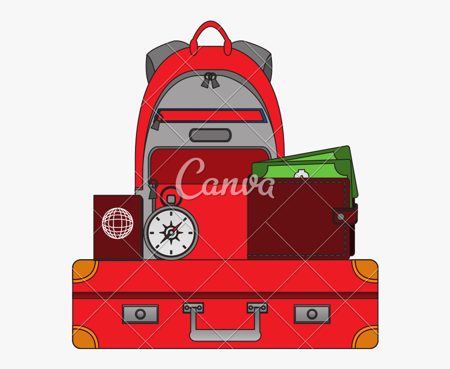 Luggage Clipart Passport - Illustration, Transparent Clipart