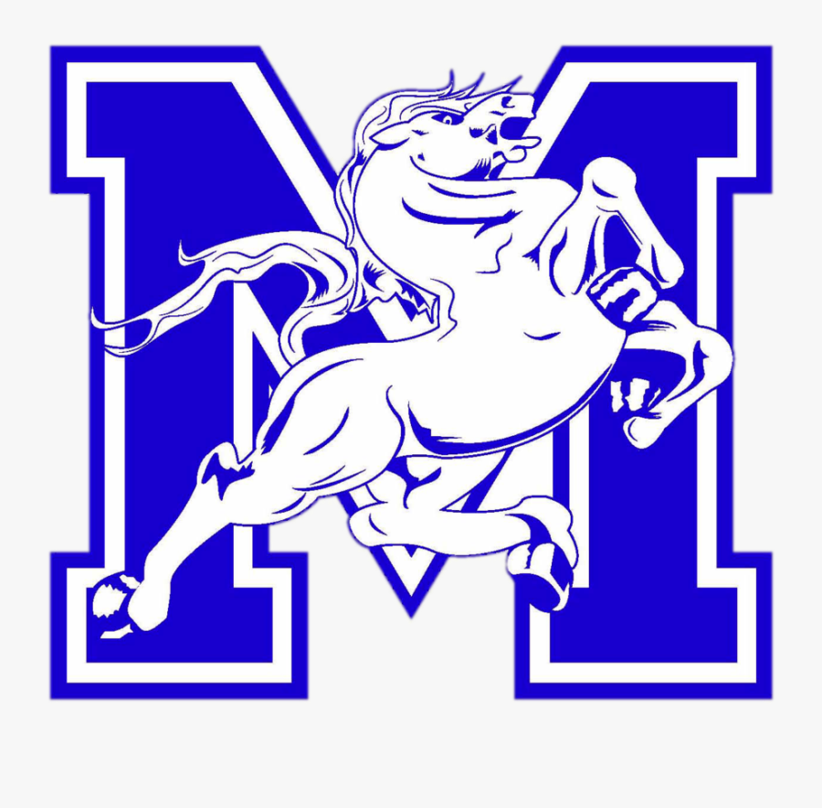 Blue Varsity Letter M, Transparent Clipart