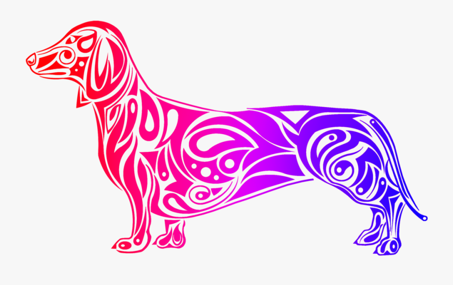 Tribal Dachshund, Transparent Clipart