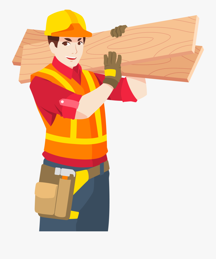 Worker Vector Labor Day Banner Free Stock - Construction Labour Png, Transparent Clipart