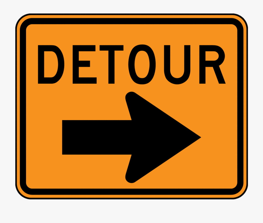 Detour Sign, Transparent Clipart