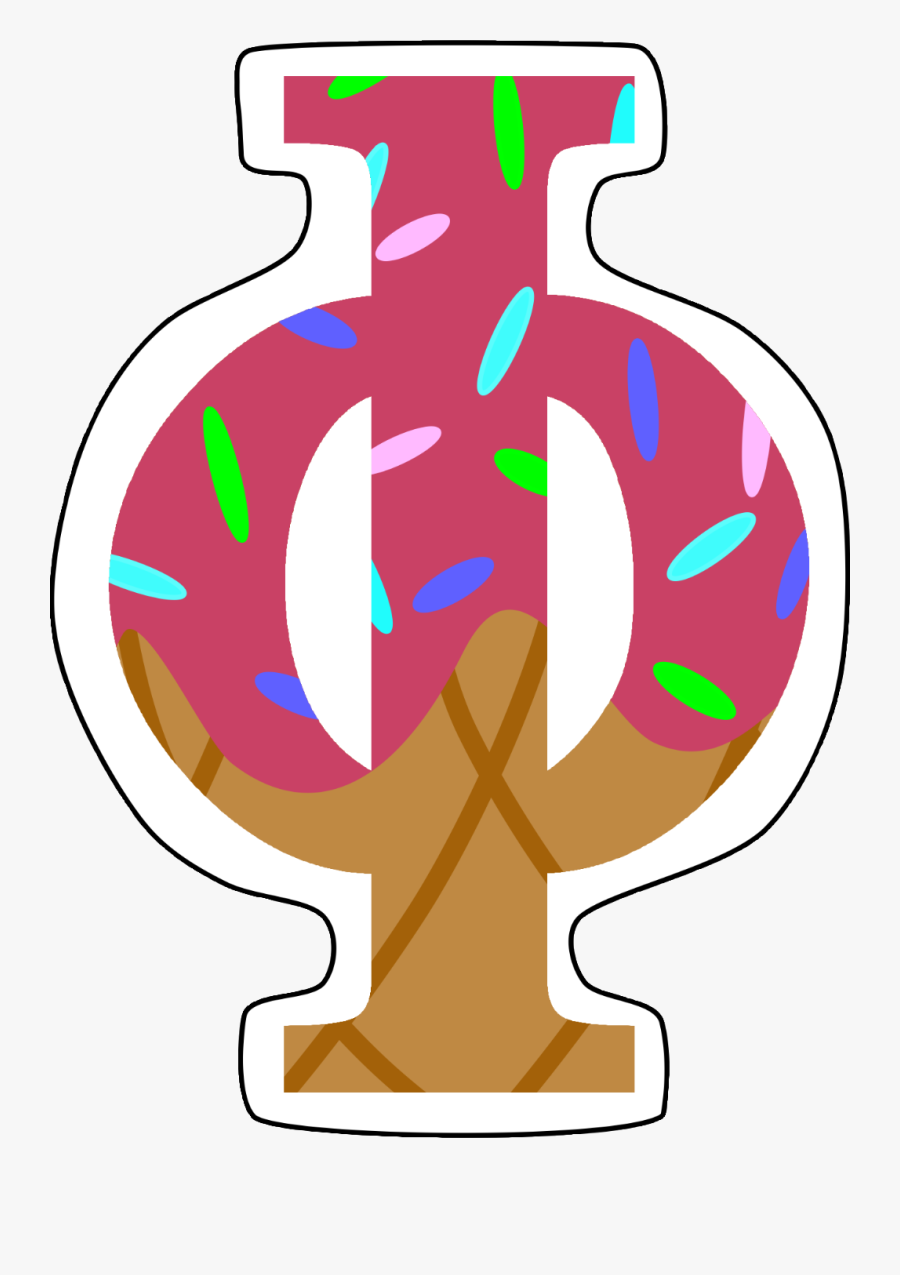 Ice Cream Greek Letters Sticker, Transparent Clipart