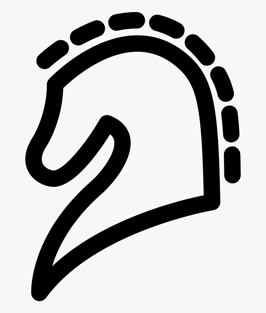 Horse Head Outline In Side View, Transparent Clipart