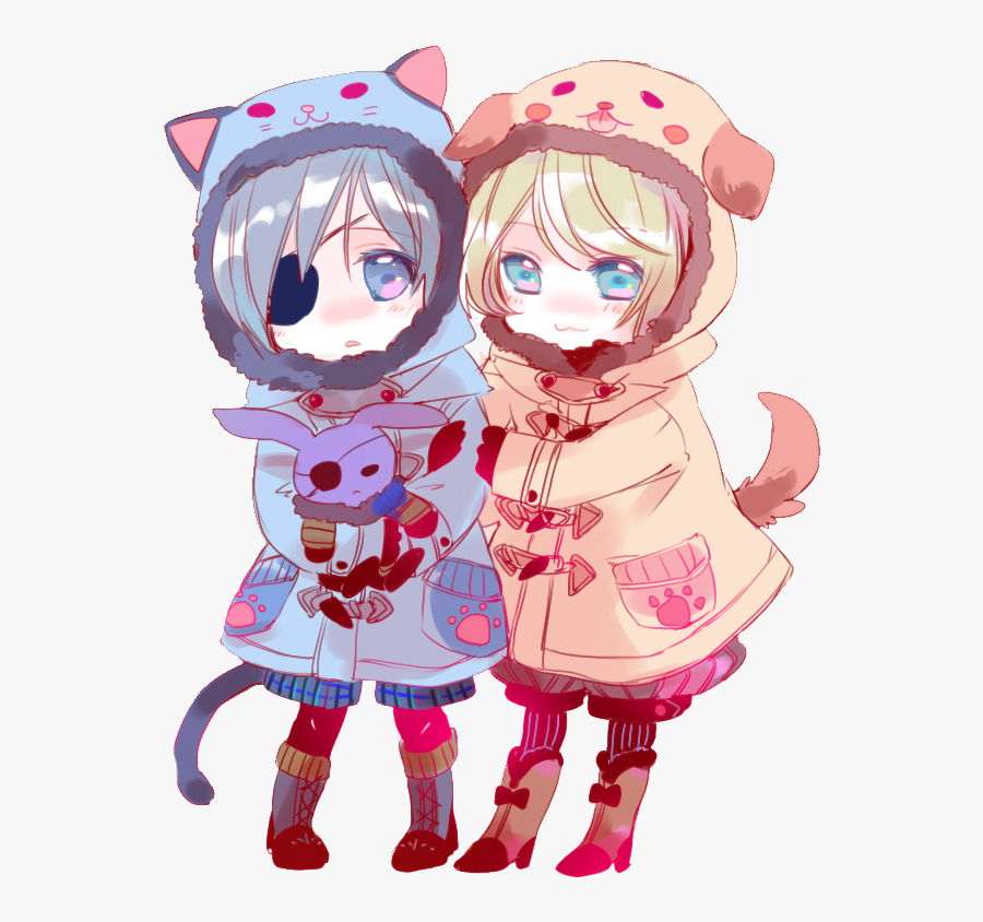 #chibi #kawaii #cute #anime #girl #girls #neko #cat - Cute Ciel And Alois, Transparent Clipart