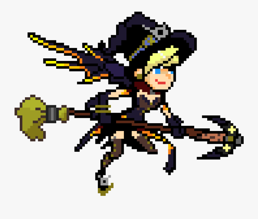 Witch Mercy Pixel Art, Transparent Clipart