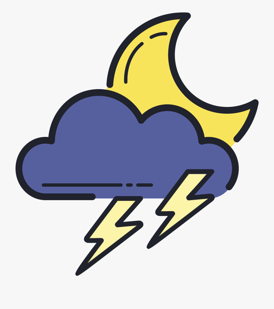 Stormy Night Icon - Night Icon, Transparent Clipart