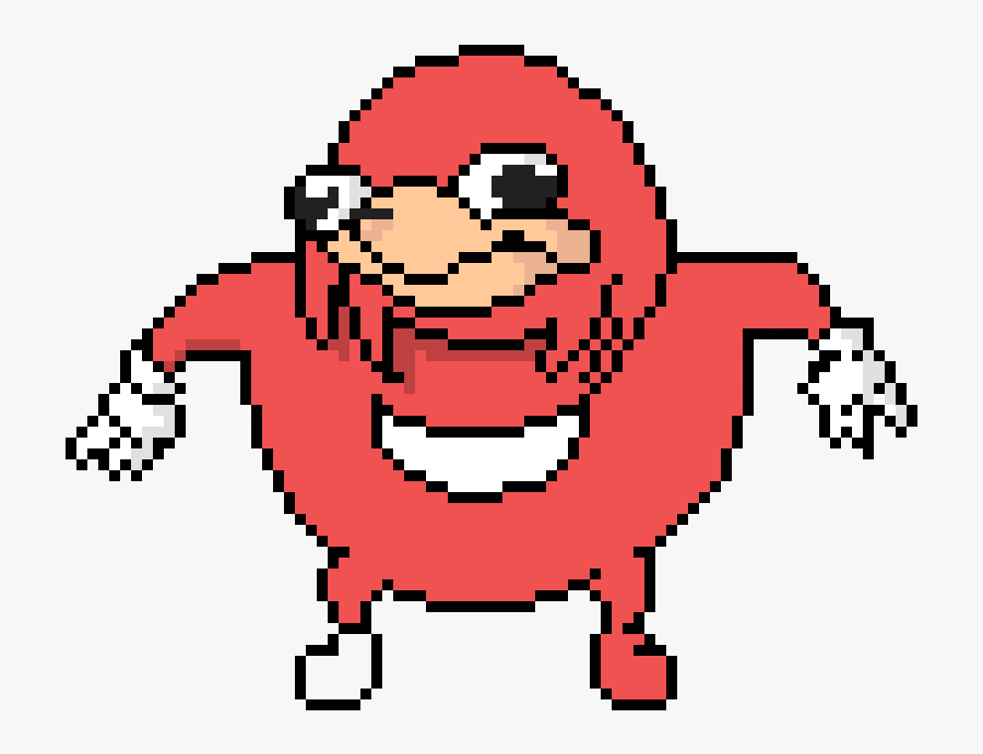 Ugandan Knuckles Minecraft Pixel Art, Transparent Clipart