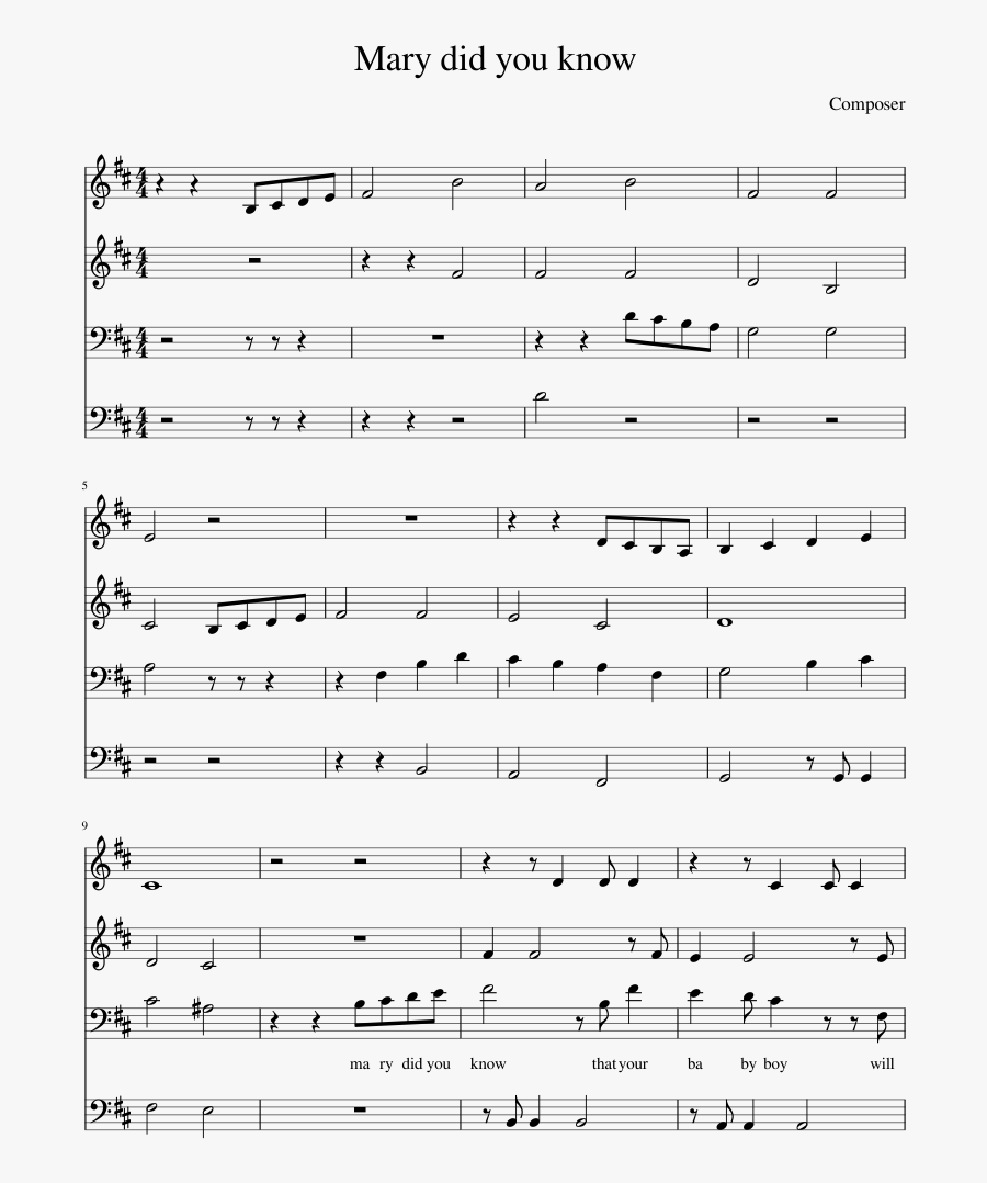 Clip Art Pentatonix Voices Sheet Music - Noder Til Den Gamle Gartners Sang, Transparent Clipart