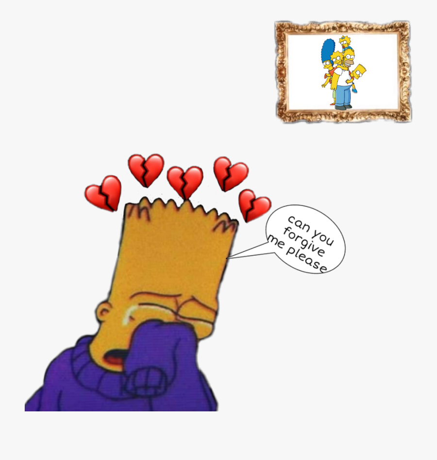 Draw Bart Simpson Sad, Transparent Clipart