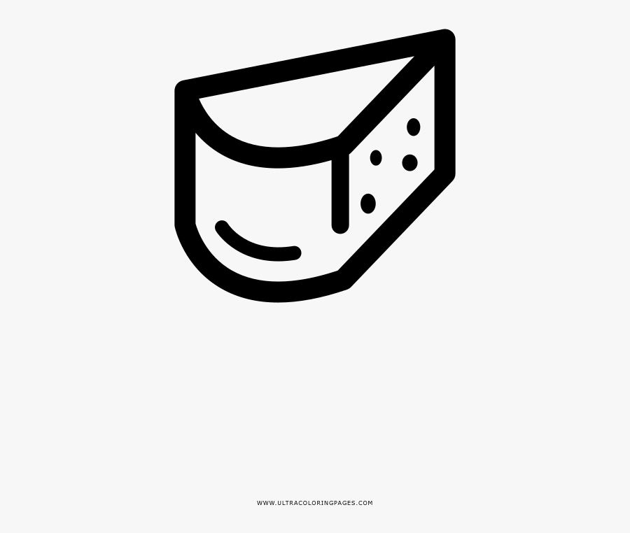 Cheese Slice Coloring Page, Transparent Clipart