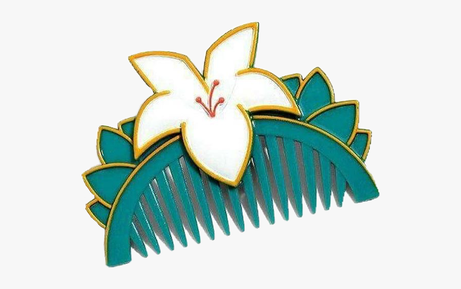 #lotus #hairpin #clip #greenaesthetic #oriental #japanese - Mulan Hair Comb Drawing, Transparent Clipart