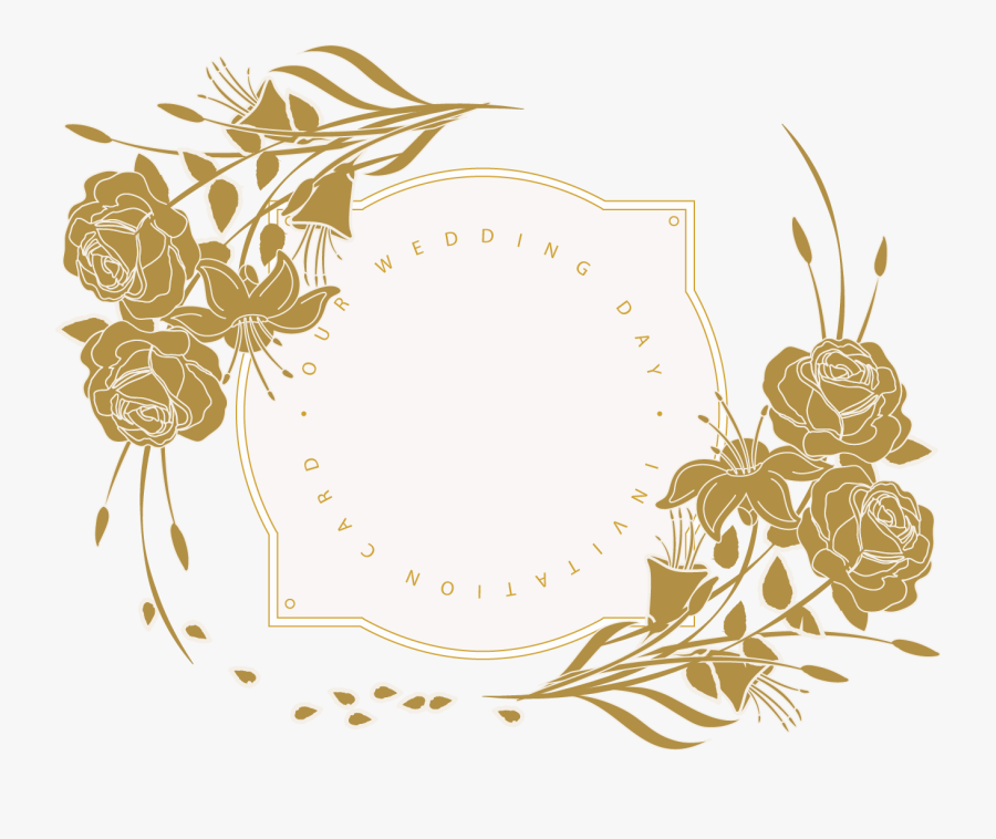 Clip Art Design Wedding - Marriage Card Flowers Design Png, Transparent Clipart