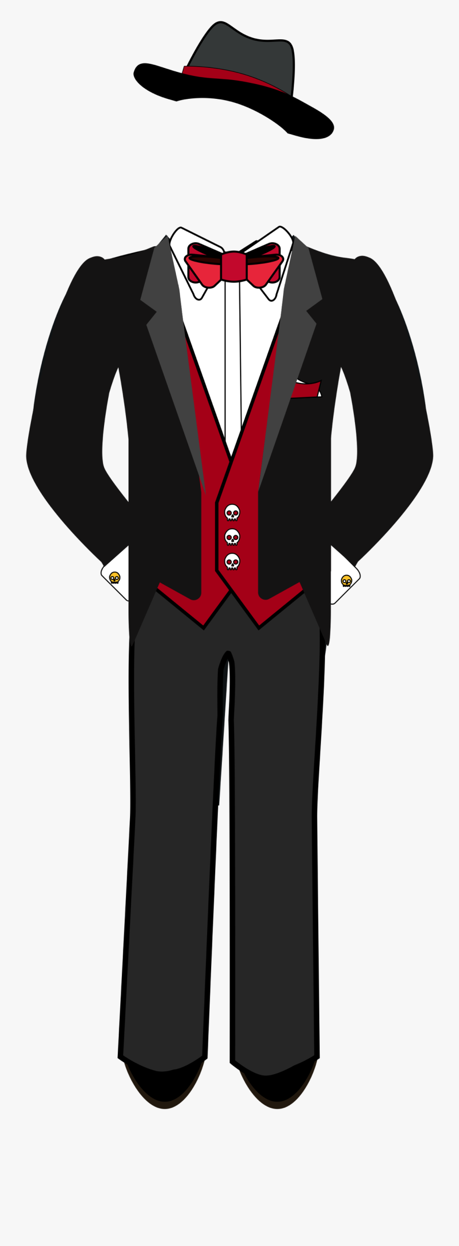 Skeleton In A Tuxedo, Transparent Clipart
