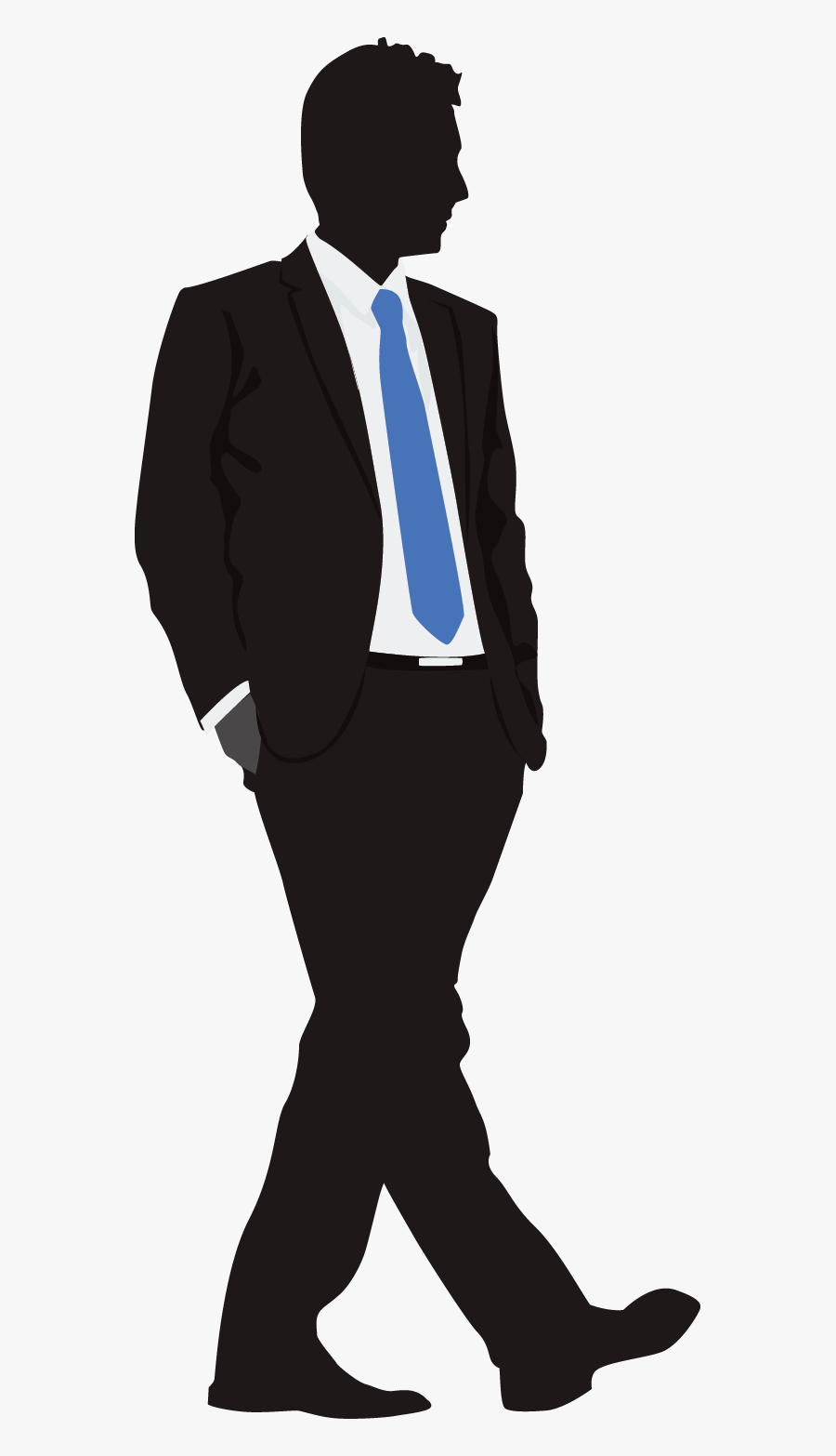 Transparent Man In Suit Silhouette Png - Illustration, Transparent Clipart