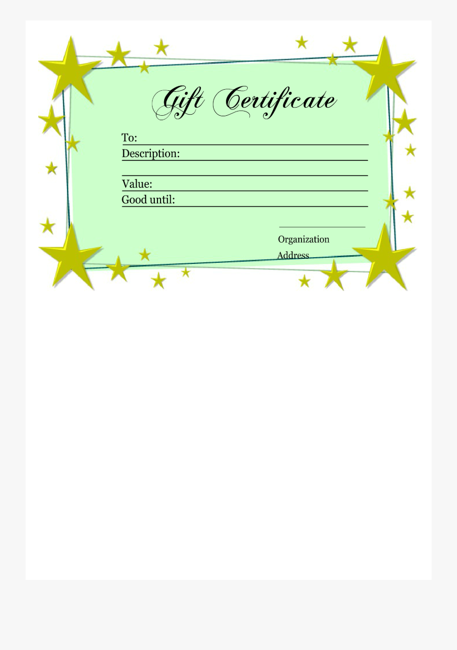 Homemade Gift Certificate Template - Voucher Template Printable, Transparent Clipart