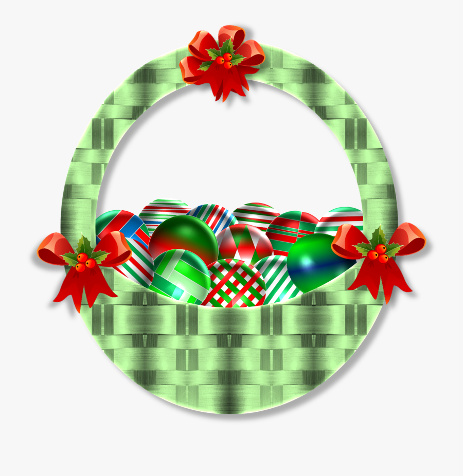 Christmas Basket Ornaments Free Photo - Christmas Basket, Transparent Clipart