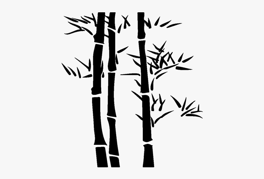 Bamboo Border Png Silhouette - Black And White Bamboo Painting, Transparent Clipart