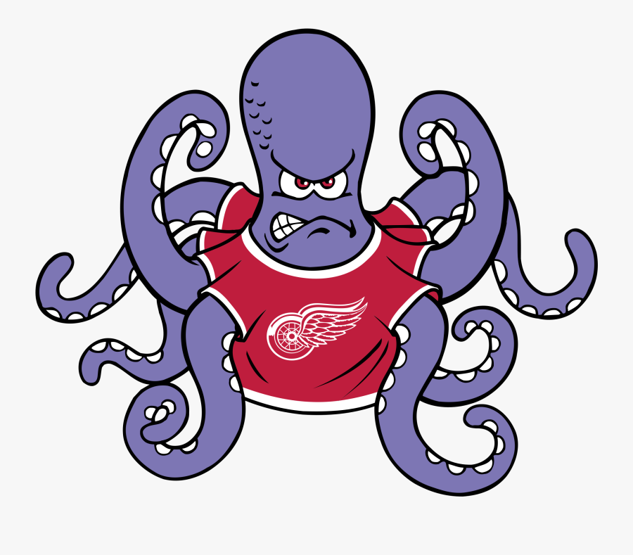 Detroit Red Wings Logo Png Transparent - Red Wings Octopus Mascot, Transparent Clipart