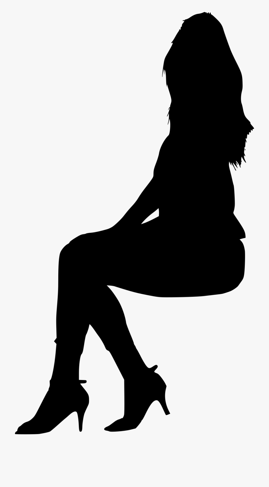 Silhouette Of Girl Sitting, Transparent Clipart