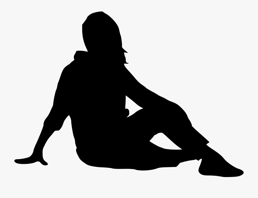 Woman Sitting Silhouette Png, Transparent Clipart