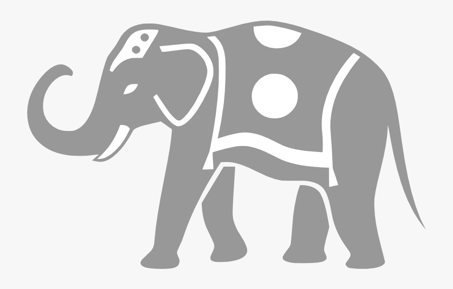 African Elephant Silhouette Clip Art - Circus Elephant Black And White, Transparent Clipart