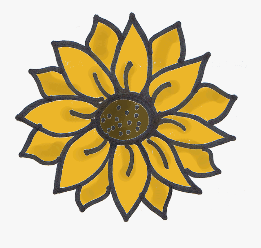 The Little Matters - Drawing Of A Sun Flowers, Transparent Clipart
