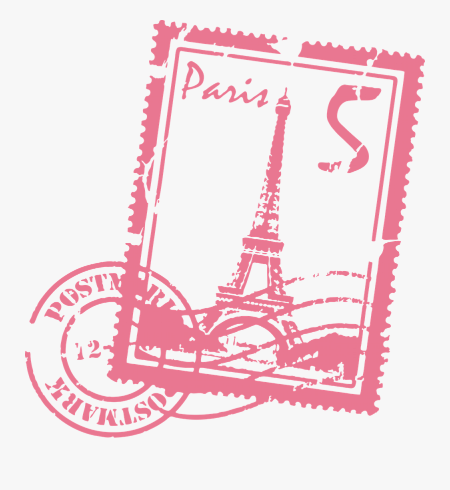Line,postage Stamp,font - Selo Paris Png, Transparent Clipart