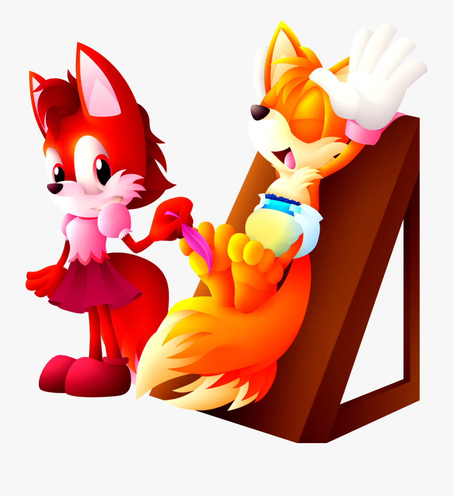 Tails"s Tickle "torture" - Cartoon, Transparent Clipart