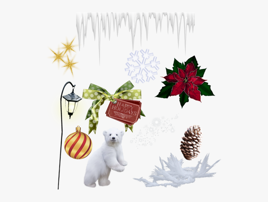 Transparent Background Poinsettia Clipart Png , Transparent - Happy Holiday Ribbon Png, Transparent Clipart