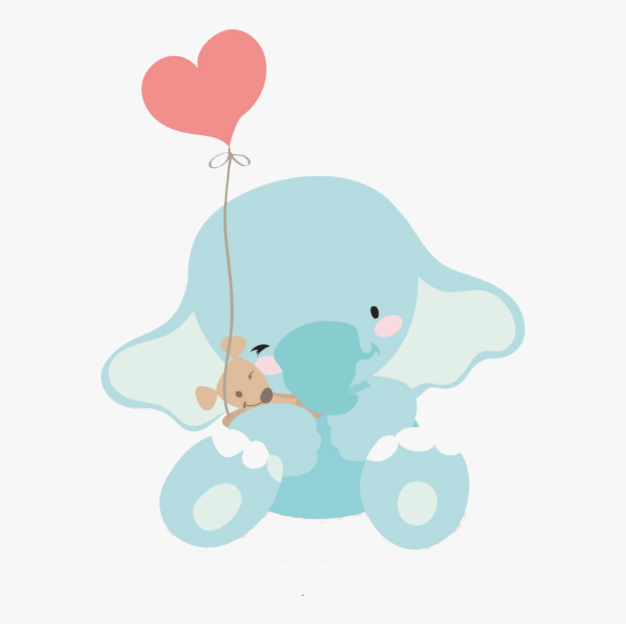 #clipart #cartoon #elephant #balloon #cute - Cartoon, Transparent Clipart