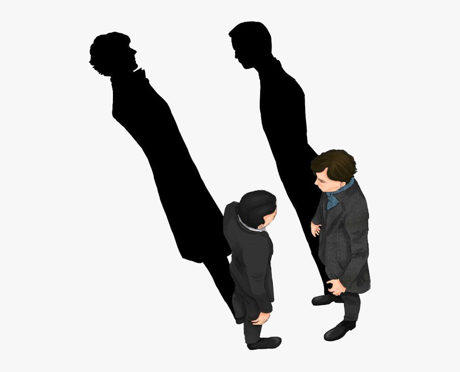 Sherlock Holmes Doctor Watson Mycroft Holmes Professor - Sherlock Holmes And Watson Silhouette, Transparent Clipart