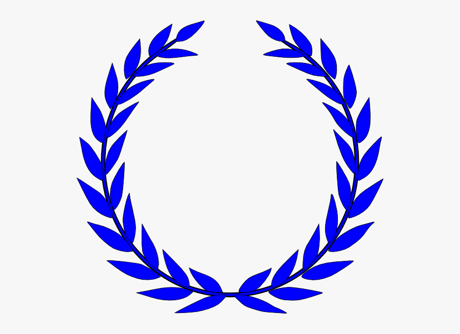 Laurel Crown Blue Svg Clip Arts - Laurel Wreath Blue, Transparent Clipart