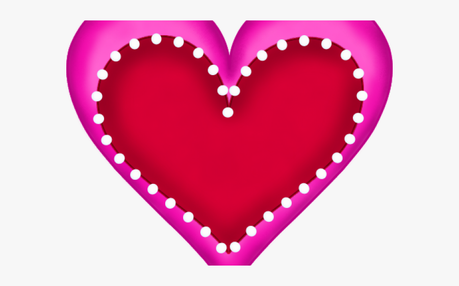 Valentine`s Day Clipart Polka Dot Heart - Pink Love Shape Design, Transparent Clipart