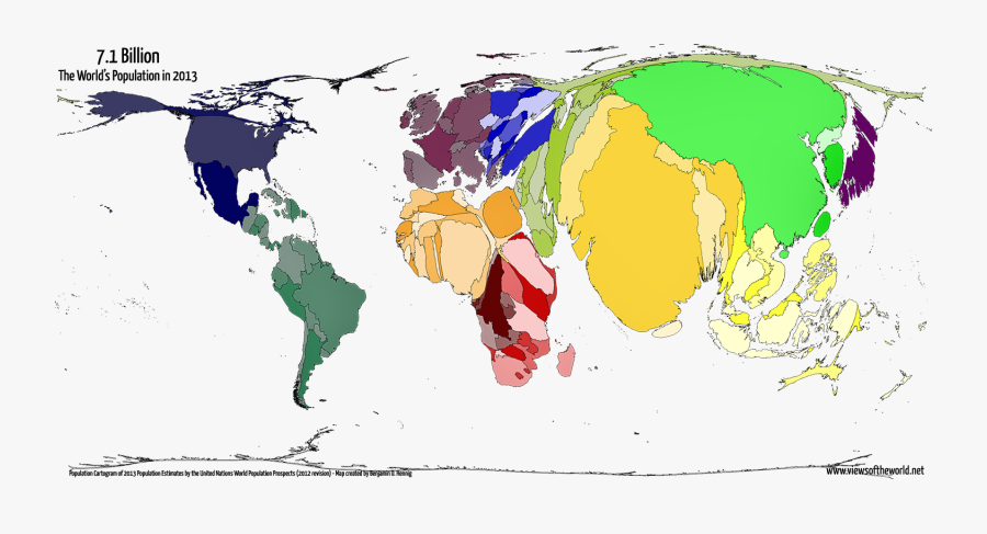 Map Of Density New - World Map By Economic Size, Transparent Clipart