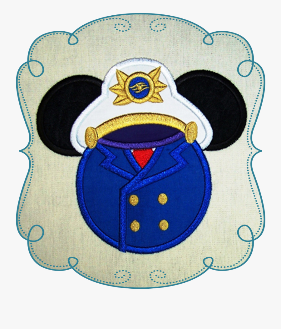 Captain Clipart Mickey Mouse - Appliqué, Transparent Clipart