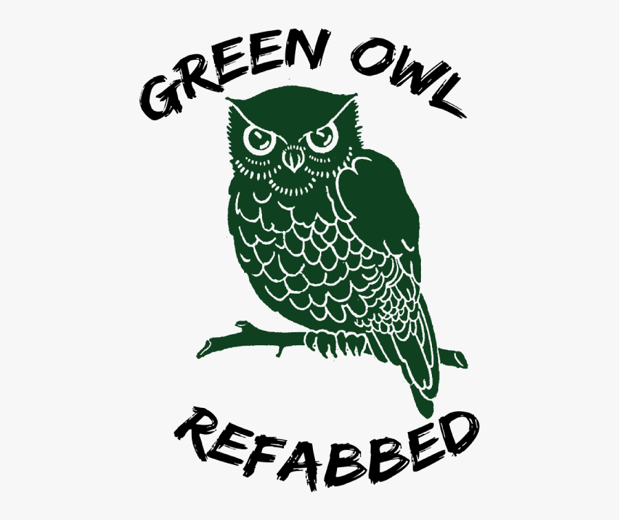 Green Owl Refabbed - Owl On A Branch Silhouette, Transparent Clipart